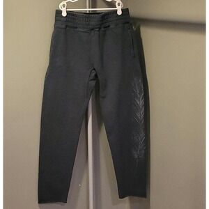 Venor Women's Feather Print Straight Leg Sweatpants, Size XS, Gray Green